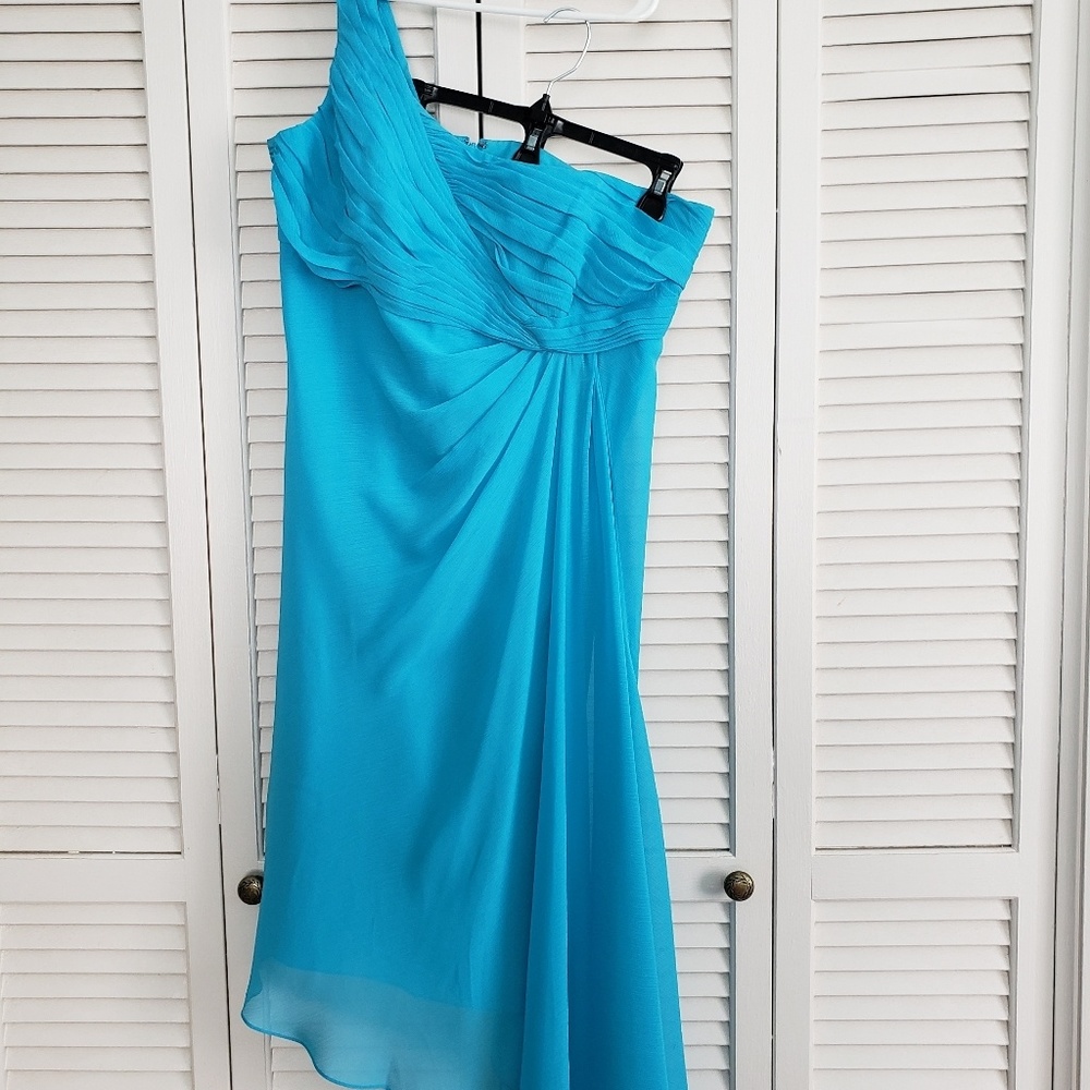 Asymmetrical David's bridal dress